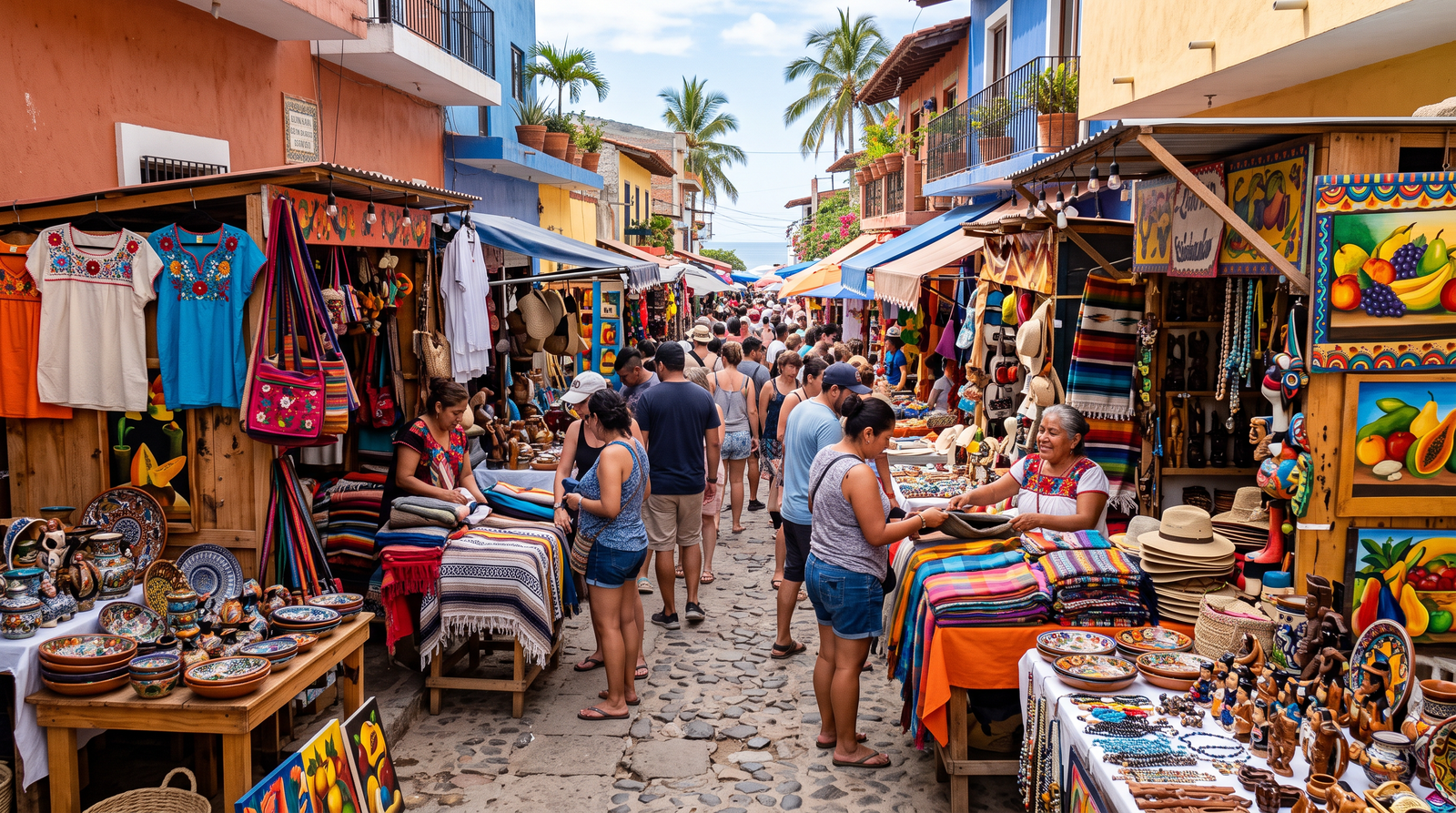 Calle del centro de Puerto Vallarta por la mañana